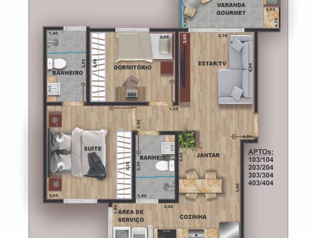 #1676 - Apartamento para Venda em Pouso Alegre - MG - 3